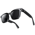 fitn V03 Pro AI smart glasses — matte black TR90 frame with built-in 8MP camera on temple